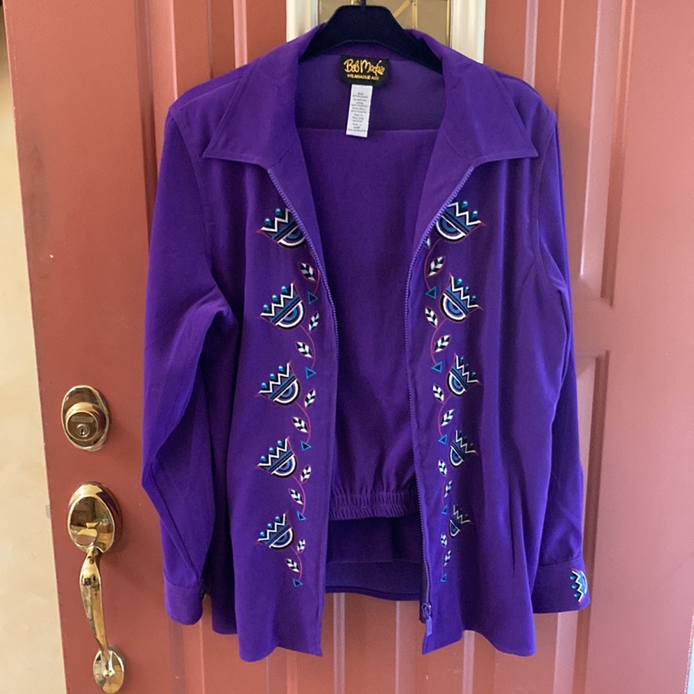 Bob Mackie Purple Pants and Jacket Set.  So soft like baby fine velour. Lined.